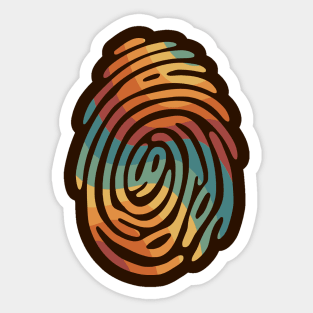 Retro style fingerprint design. Sticker